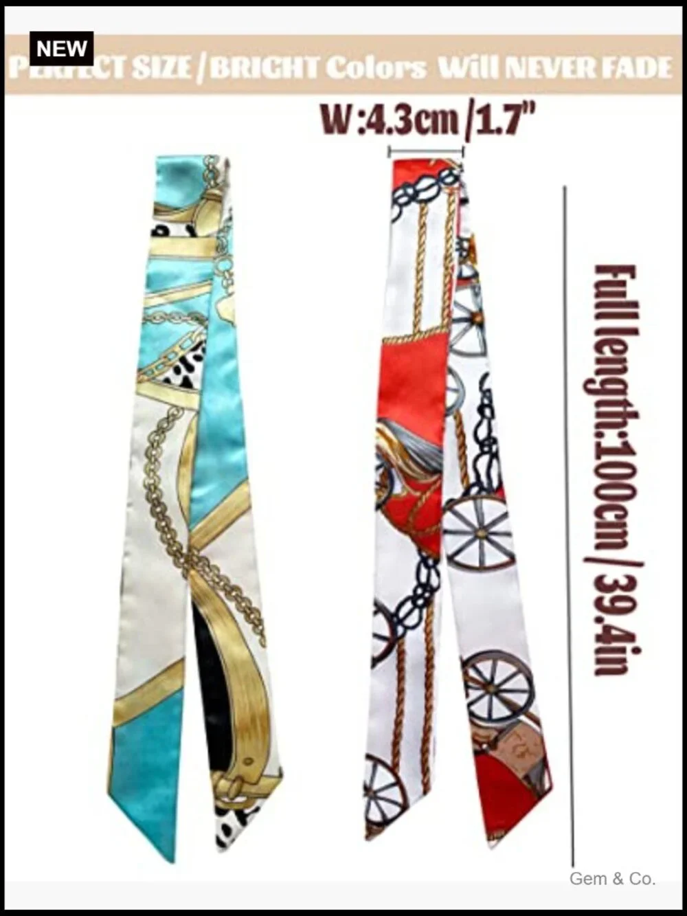 Silky Fashion Scarf Multipack Neck Hair Band Bag Accessory Women's Gift